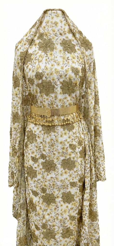 قماش ذهبي مزخرف