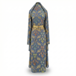 قماش أزرق مطرز ملكي