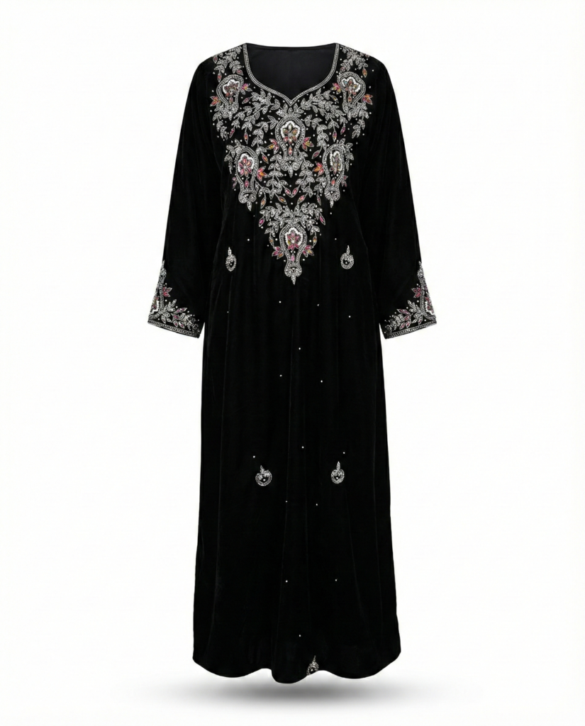 قطعة مخمل مطرزة بكريستال فاخر